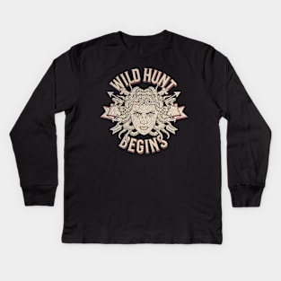 The Wild Hunt Begins Kids Long Sleeve T-Shirt